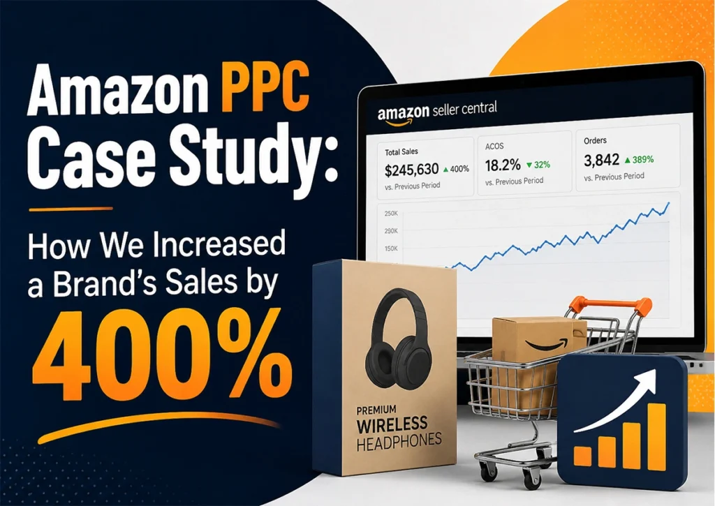 Amazon PPC case study showing 400% increase in brand sales