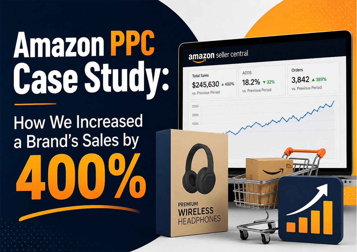Amazon PPC case study showing 400% increase in brand sales