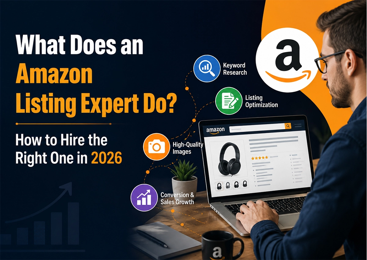 Amazon listing expert optimizing an Amazon product listing with keyword research, listing optimization, high-quality images, and conversion strategies to improve rankings and sales in 2026.