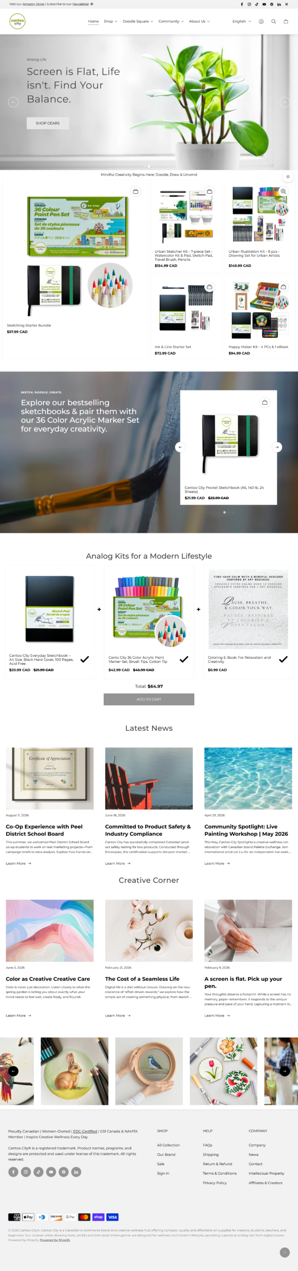 Cantoo City desktop homepage