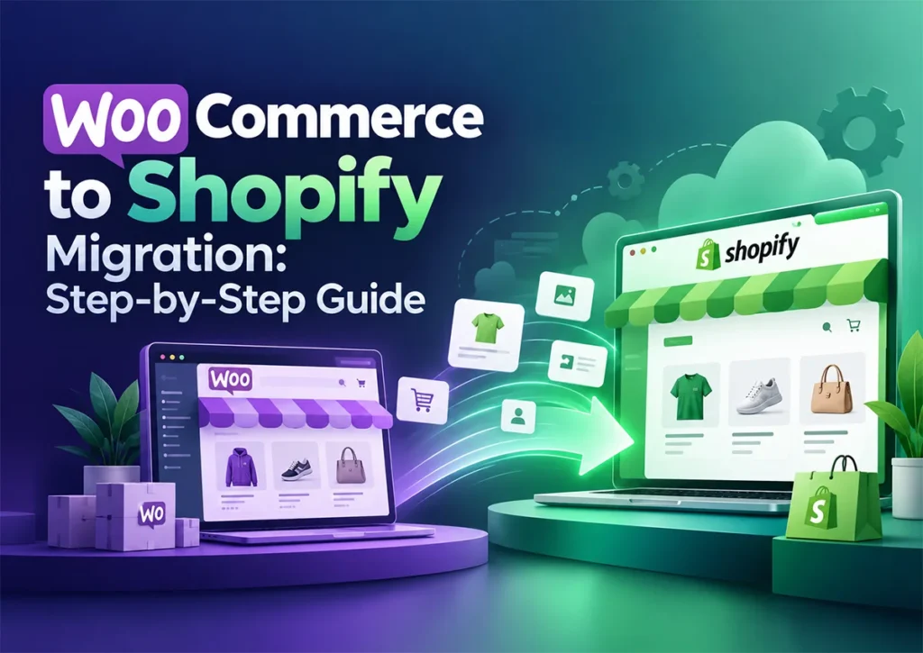 WooCommerce to Shopify migration guide showing the step-by-step process of moving an online store from WooCommerce to Shopify.