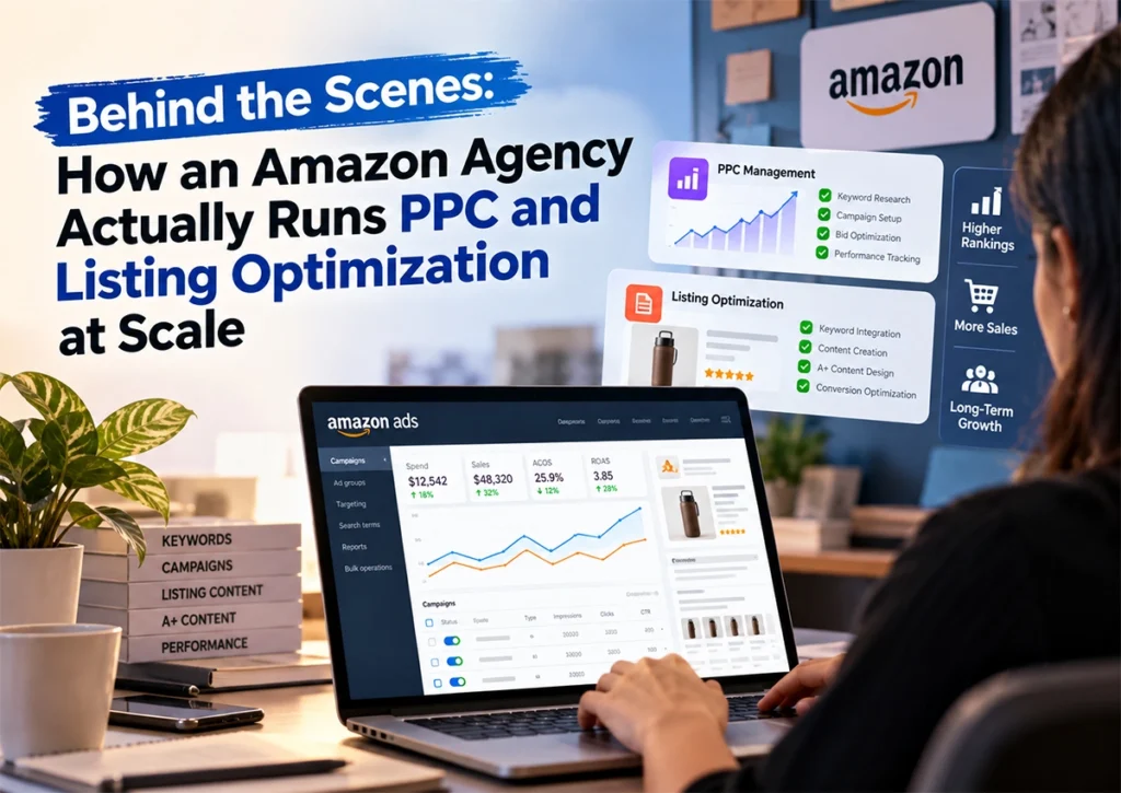 Amazon agency managing PPC campaigns and listing optimization to improve product rankings and sales