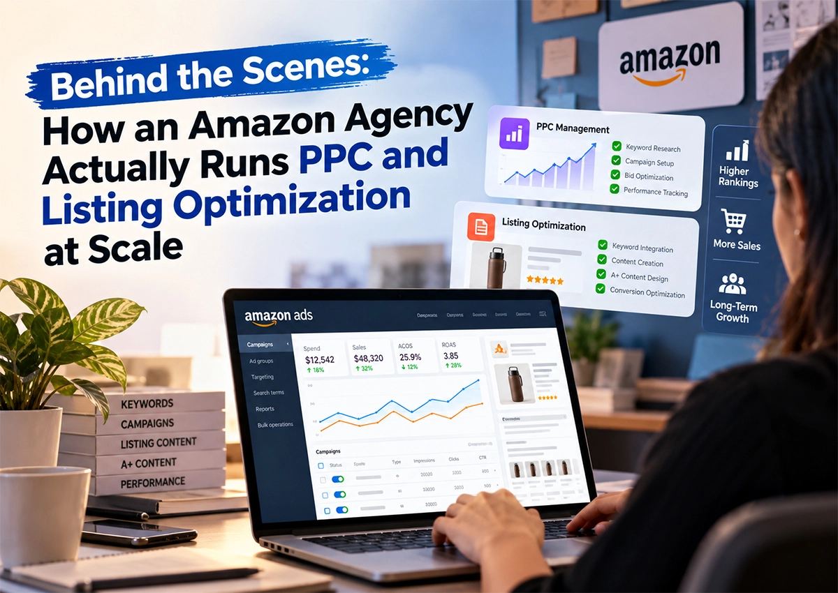 Amazon agency managing PPC campaigns and listing optimization to improve product rankings and sales
